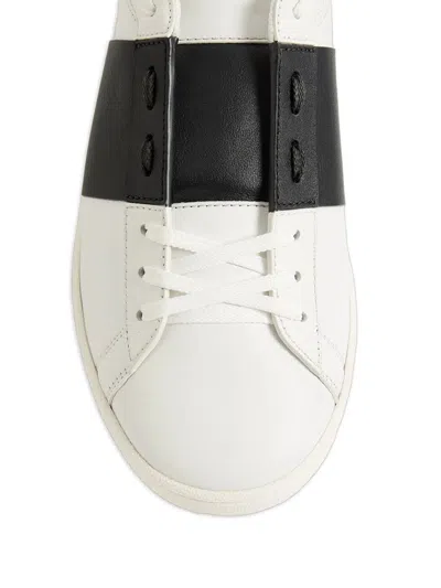 Valentino Garavani Minimalist Leather Sneakers With Contrasting Stripe Detail And Vlogo Signature In White