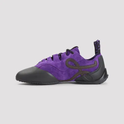 Loewe Suede Grip Sneakers Pull Tab Rubber Sole In Purple