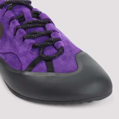 Loewe Suede Grip Sneakers Pull Tab Rubber Sole In Purple