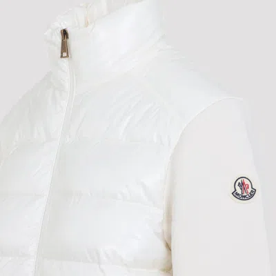 Moncler Quilted-panel Zip-up Jacket In Beige