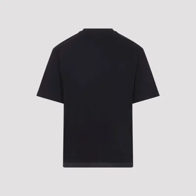 Prada Mens Black Re-nylon Logo-plaque Cotton-jersey T-shirt Xxl In Black