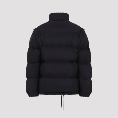 Prada Padded Jacket High Collar Elasticated Cuffs In Black