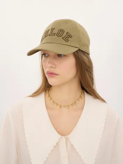 Chloé Deep Khaki Logo Baseball Hat In Neutral