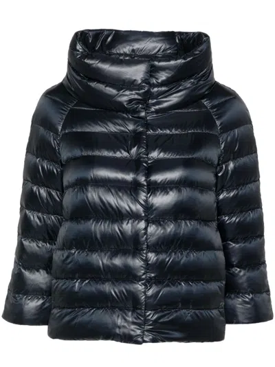 Herno Sofia Nylon Cape In Blue