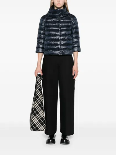 Herno Sofia Nylon Cape In Blue