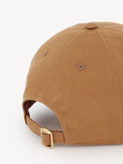 Chloé Logo Baseball Cap In Brown