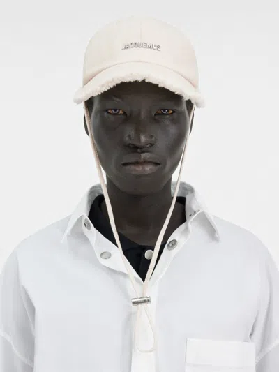 Jacquemus Women Artichaut Baseball Cap With Distressed Brim In White