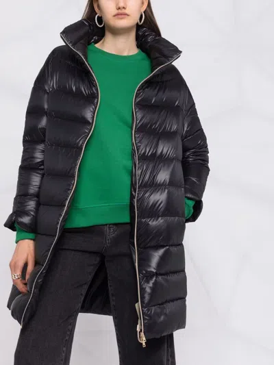 Herno Navy Blue Nylon Matilde Down Jacket In Black
