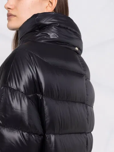 Herno Navy Blue Nylon Matilde Down Jacket In Black