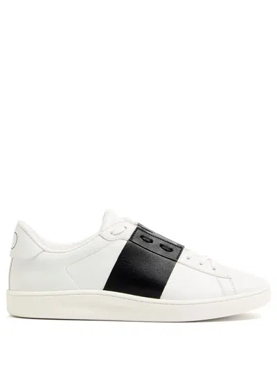 Valentino Garavani Minimalist Leather Sneakers With Contrasting Stripe Detail And Vlogo Signature In White