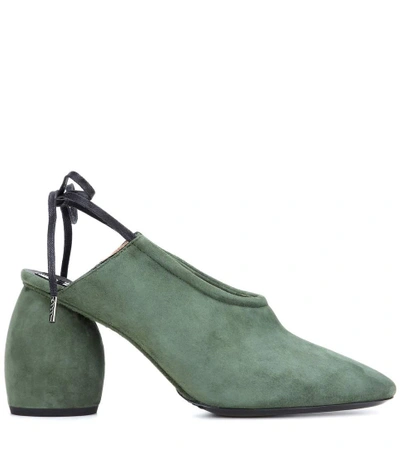 Shop Dries Van Noten Suede Sling-back Pumps In Green