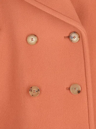 Chloé Double Breasted Jacket Buttoned Cuffs Pockets Lapels In Orange