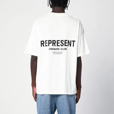 Represent White Cotton T-shirt With Logo In White