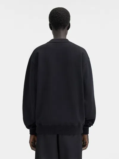 Jacquemus Mens Black Grosgrain-logo Long-sleeve Cotton T-shirt In Black