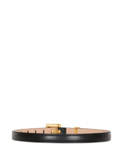 Balmain Anthem Leather Belt In Black