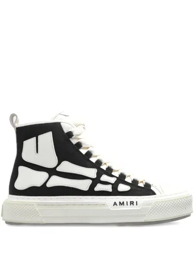 Amiri Premium Leather Sneakers With Pull-tab And Rubber Toe Cap In Black
