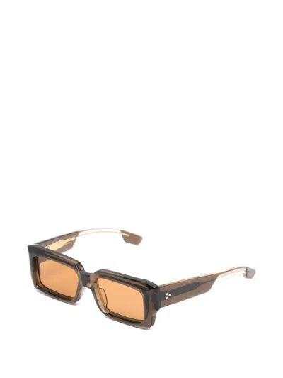 Jacques Marie Mage Quant Rectangle-frame Sunglasses In Brown
