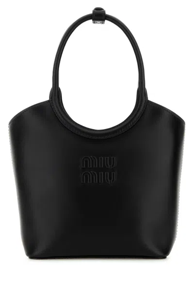 Miu Miu Black Ivy Mini Shoulder Bag In Black