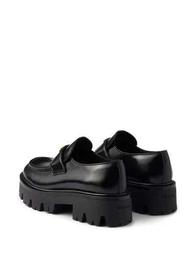 Prada Lug Sole Platform Loafer In Black