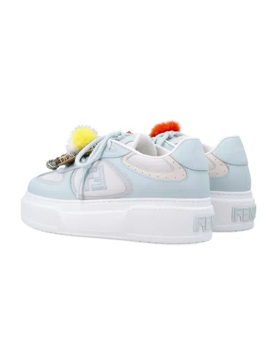 Fendi Low-top Sporty Sneakers With Embellishments In Blue