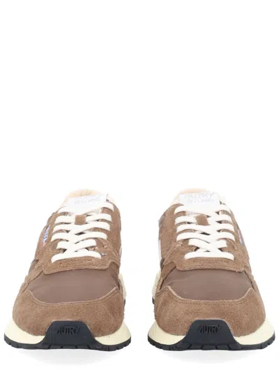 Autry Brown Leather Sneakers With Timeless Design In Brown