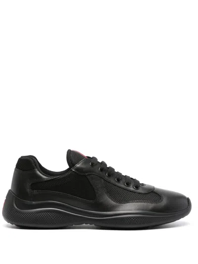 Prada Technical Sneakers Mesh Panels Rubber Sole In Multi