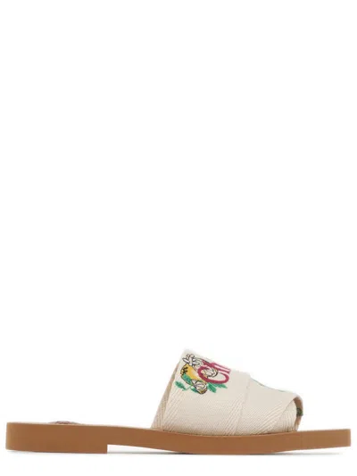 Chloé Mini Ribbons Embroidered Citrus Motif Sandals