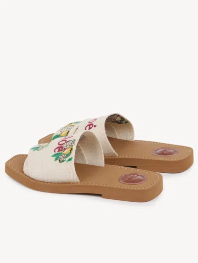 Chloé Mini Ribbons Embroidered Citrus Motif Sandals