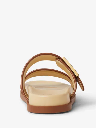 Fendi Feel Beige Raffia-effect Material Slides In Neutral