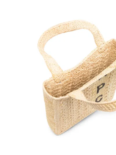 A.p.c. Rectangular Raffia Tote Bag With Sturdy Top Handles In Beige
