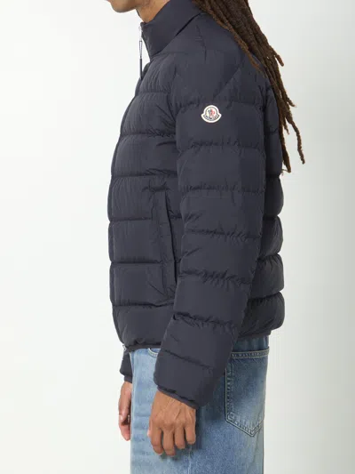 Moncler Short Down Jacket Baudinet In Blue