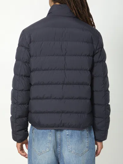 Moncler Short Down Jacket Baudinet In Blue