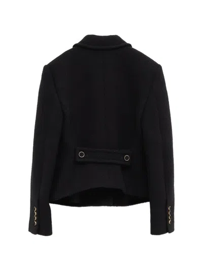Chloé Chic Virgin Wool Stretch Jacket With Soft Cotton-viscose Lining In Black