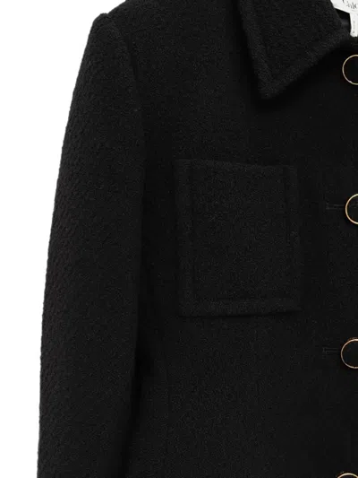 Chloé Chic Virgin Wool Stretch Jacket With Soft Cotton-viscose Lining In Black