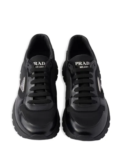 Prada Sneakers In Black Leather. In Black