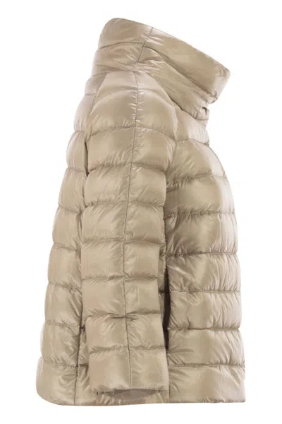 Herno Chantilly Polyamide Down Feather Jacket In Nude