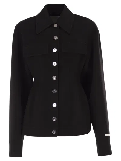 Sportmax Spxarena Tailored Virgin Wool Jacket With Sculpted Silhouette In Black