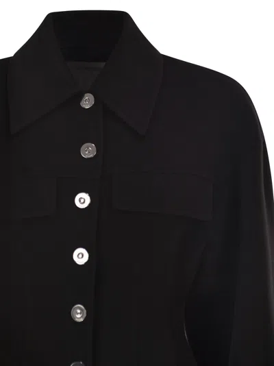 Sportmax Spxarena Tailored Virgin Wool Jacket With Sculpted Silhouette In Black