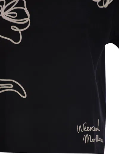 Weekend Max Mara Floral Pattern T-shirt In Black