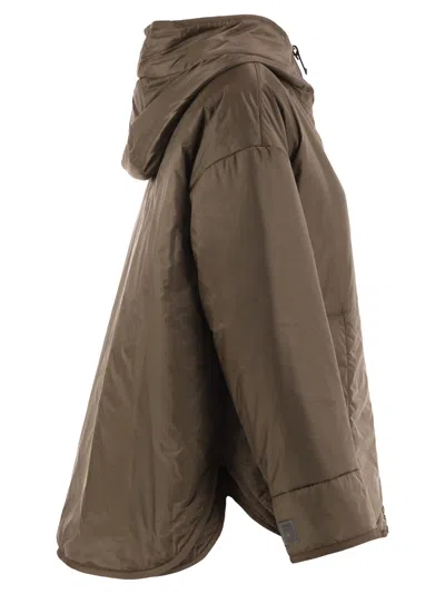 Max Mara The Cube Brown Solid Hood Jacket In Brown