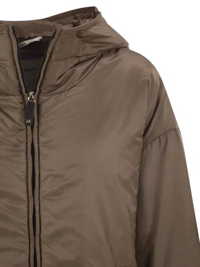 Max Mara The Cube Brown Solid Hood Jacket In Brown