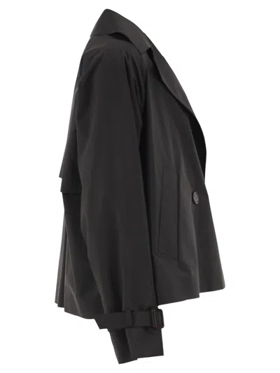 Weekend Max Mara Cropped Double-breasted Jacket In Black