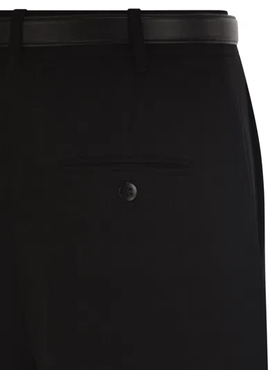 Max Mara Belted Wide-leg High-waisted Trousers In Black