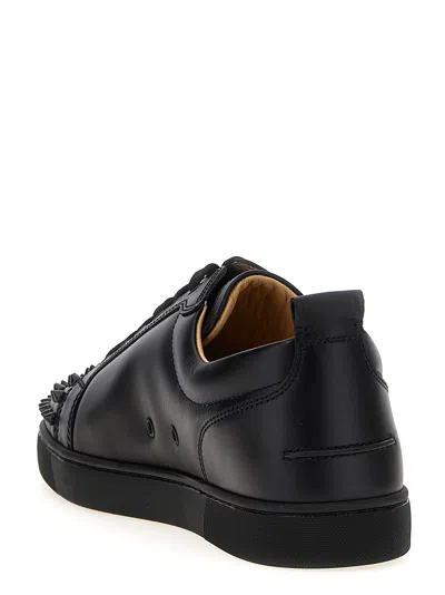 Christian Louboutin Louis Junior Spikes Cap-toe Leather Sneakers In Animal Print