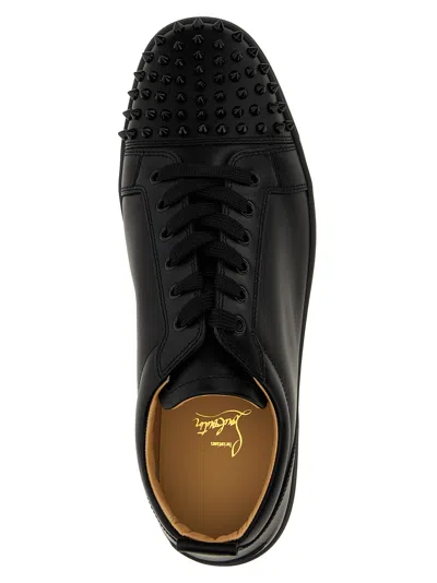 Christian Louboutin Louis Junior Spikes Cap-toe Leather Sneakers In Animal Print