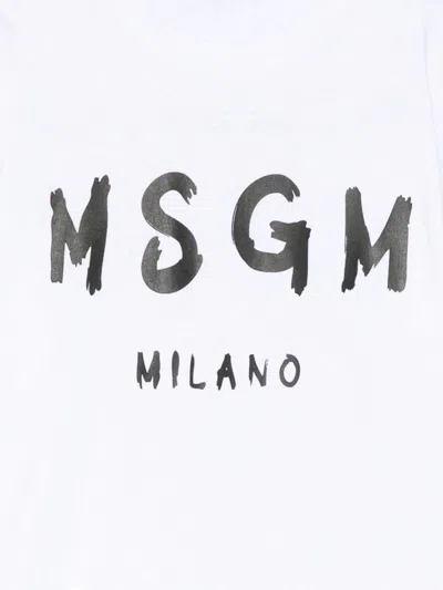 Msgm Logo-detail T-shirt In White