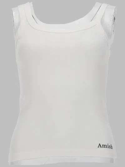 Amish Top "asymmetric" Con Micro Logo In White