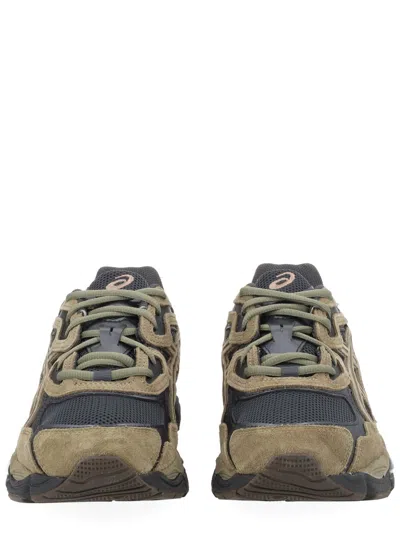 Asics Grey Leather Sneaker In Brown