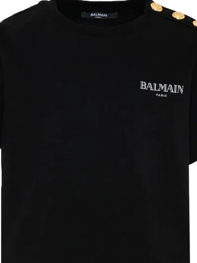 Balmain T-shirt With Logo In Black