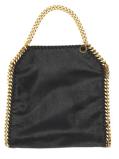 Stella Mccartney Falabella Mini Black Handbag With Handle And Chain Shoulder Strap In Eco Leather Woman In Black